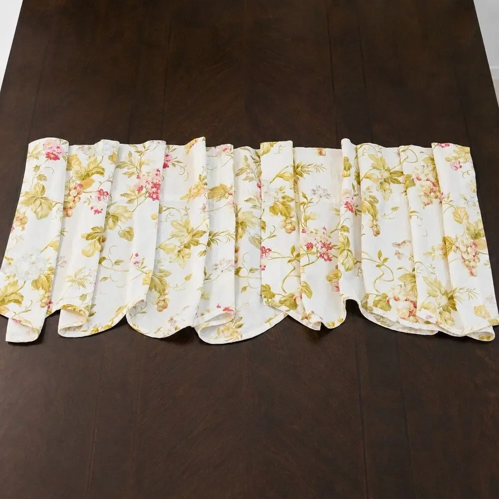 Waverly Home Classic Napoli Grape Floral Window Valance Set 2 Shabby Chic 50X17